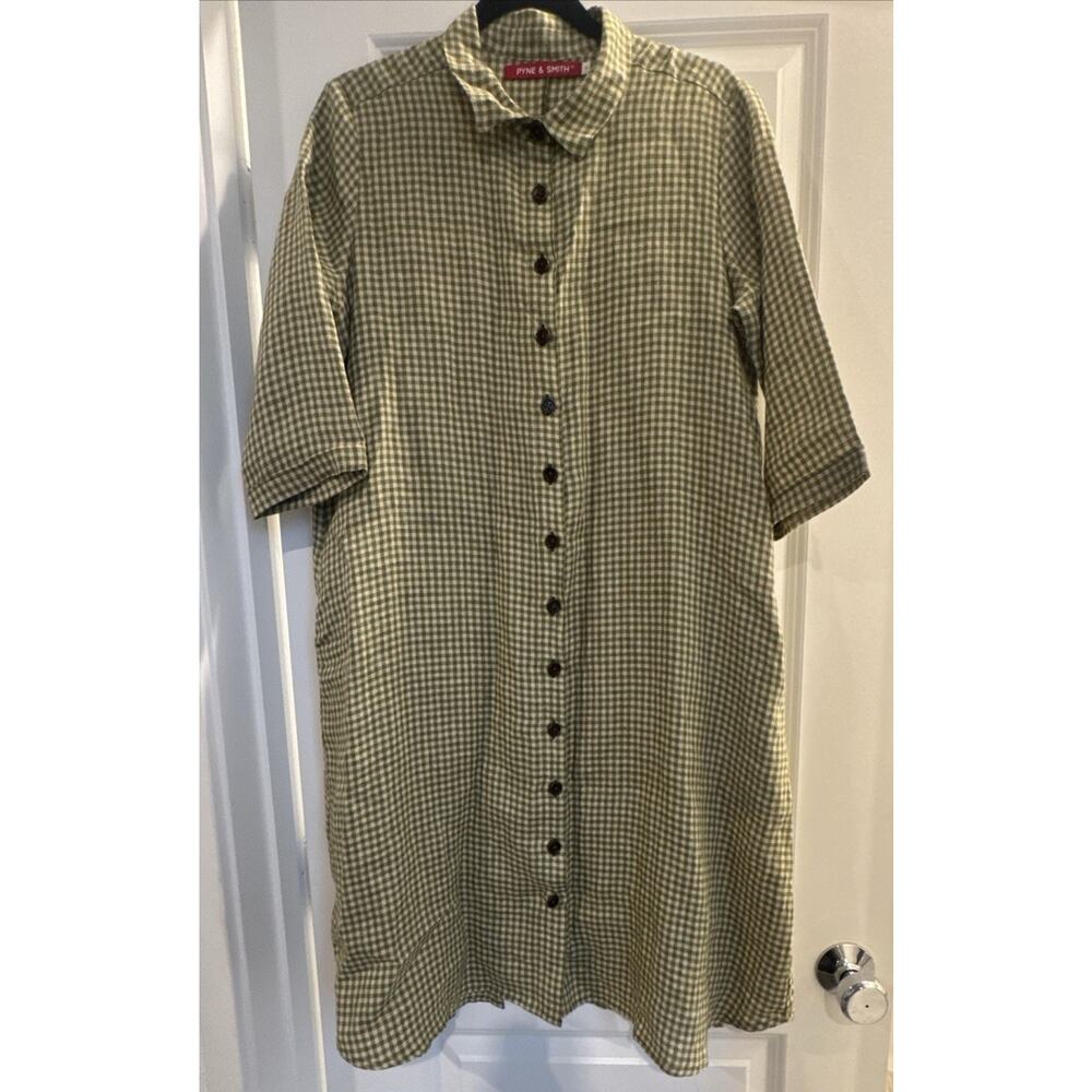 Pyne & Smith No.39 The Linen Shirtdress Wimbledon European Flax Linen Small - Picture 5 of 9